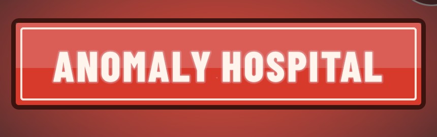 The clinic's red neon sign reading Anomaly Hospital